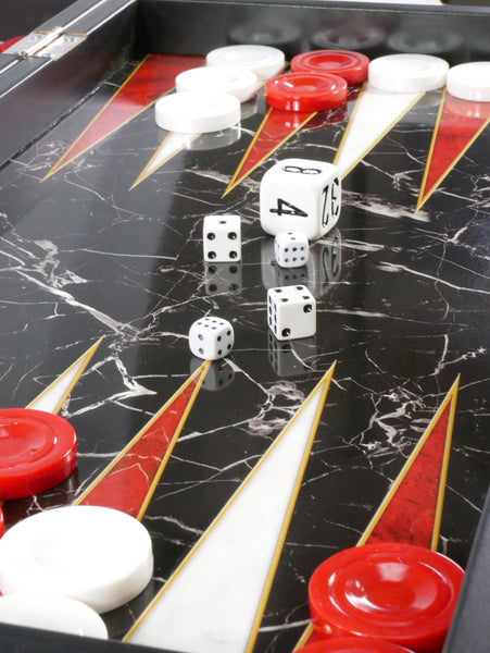 Backgammon - Black and White Decoupage