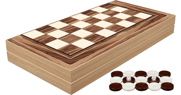 Backgammon - 19" American Walnut Decoupage Backgammon Set