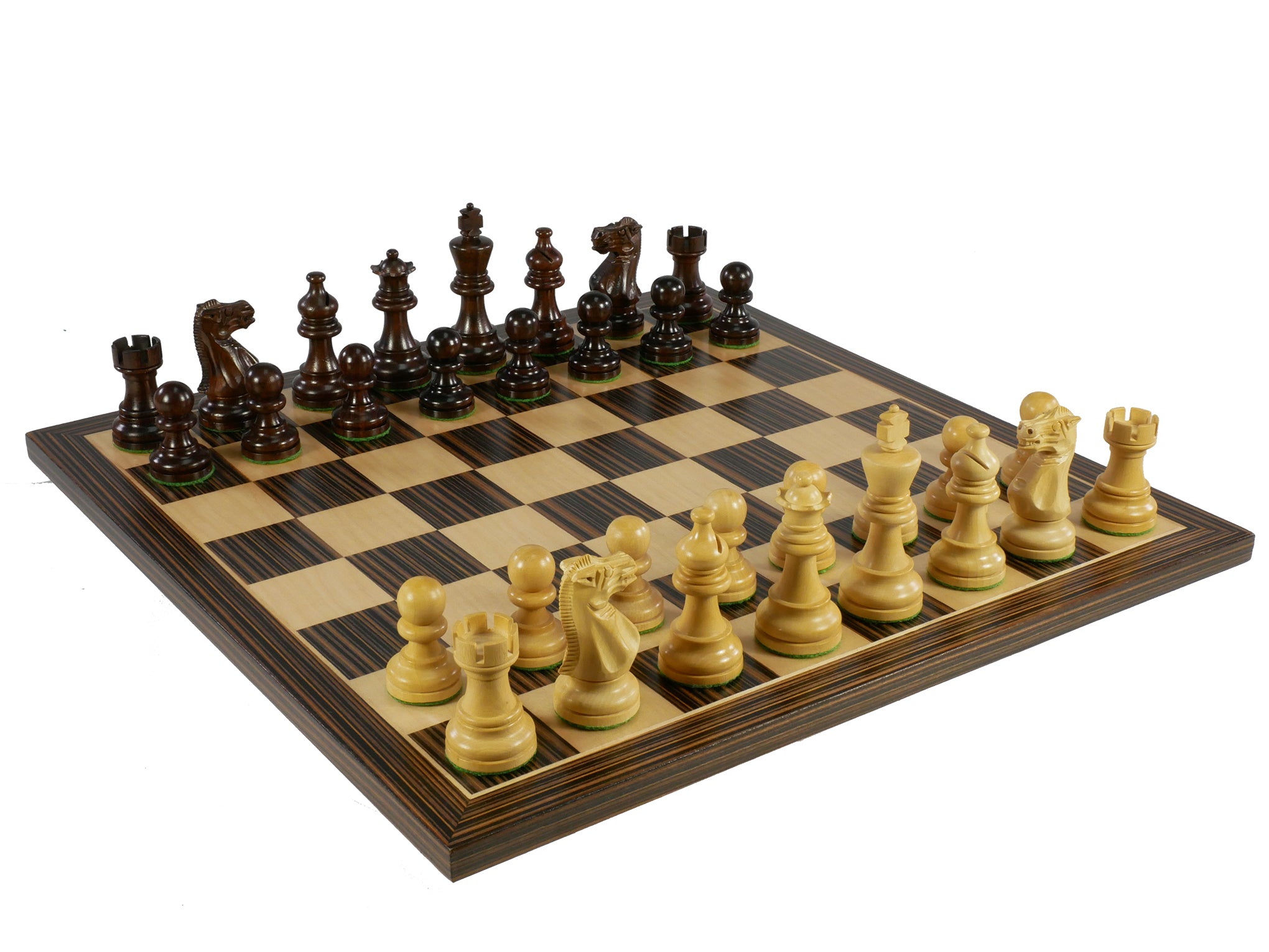 Chess Set - 3" Anjan wood American Emperor Double Weighted on Ebony/Maple Board