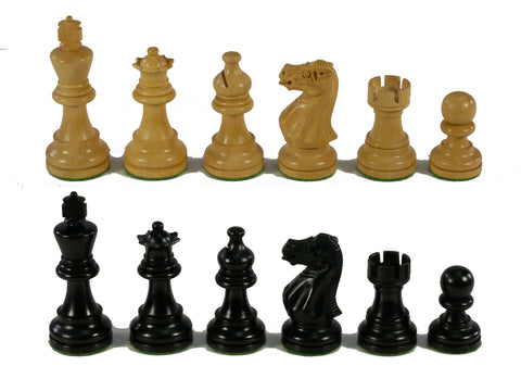 Chess Pieces - 3" Ebonized Wood American Emperor Double Weighted