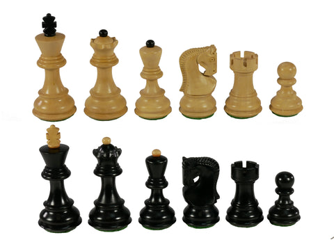Chess Pieces - Black Old Russian Opposite Tops Chess Pieces