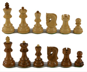 Chess Pieces - 3" Sheesham/Boxwood with Opposite Tops