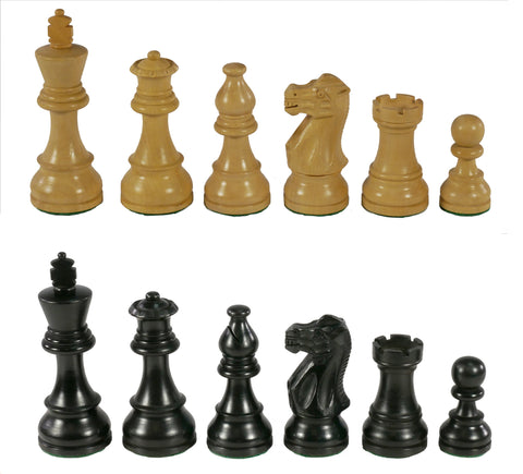 Chess Pieces - 3.75" American Black/Boxwood French Knight Chess Pieces