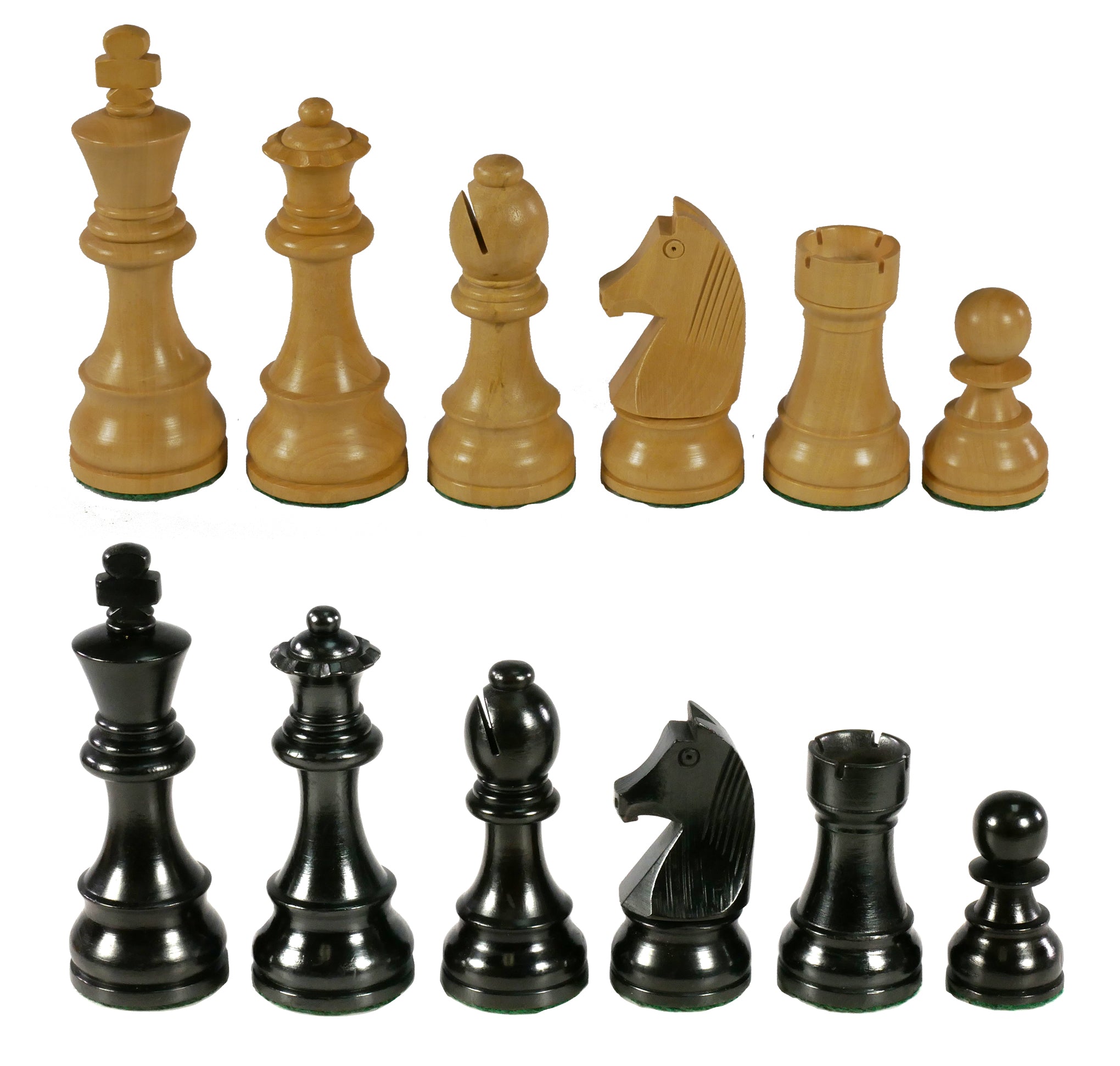 Chess Pieces - 3.75" Black/Boxwood, German Knight