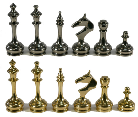 Chess Pieces - Solid Brass Slim Staunton