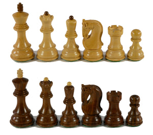 Chess Pieces - 3.75" Sheesham/Boxwood with Opposite Tops (Double Queens)