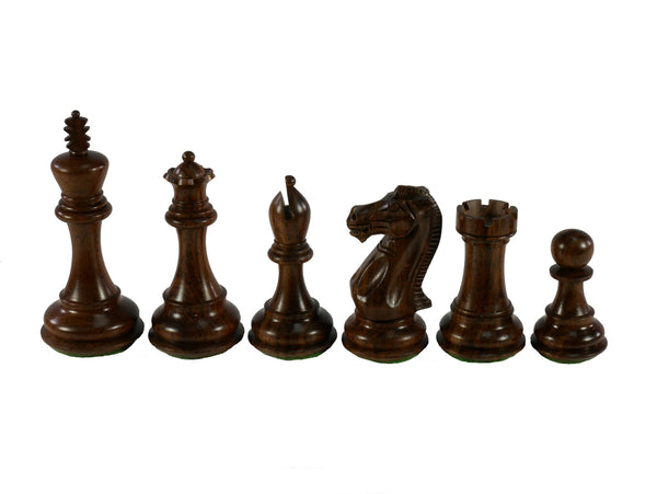 Chess Pieces - 4" Deluxe Anjanwood/Boxwood Chessmen (Double Queens)