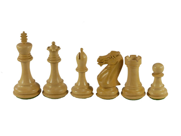 Chess Pieces - 4" Deluxe Anjanwood/Boxwood Chessmen (Double Queens)