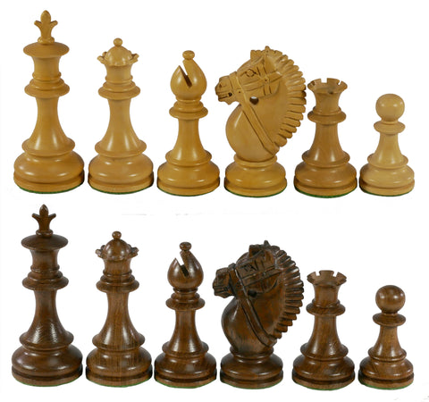 Chess Pieces - 4" Flower Hippo Acacia/Boxwood (Double Queens)