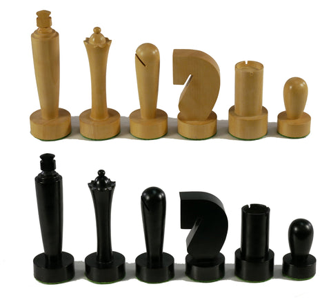 Chess Pieces - Berliner Black and Natural Boxwood Chess Pieces