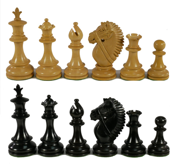 Chess Pieces - 4" Flower Hippo Black/Boxwood (Double Queens)