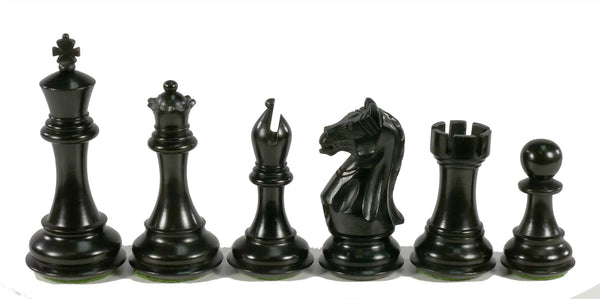 Chess Pieces - 4" Supreme Black/Boxwood Chessmen (Double Queens)