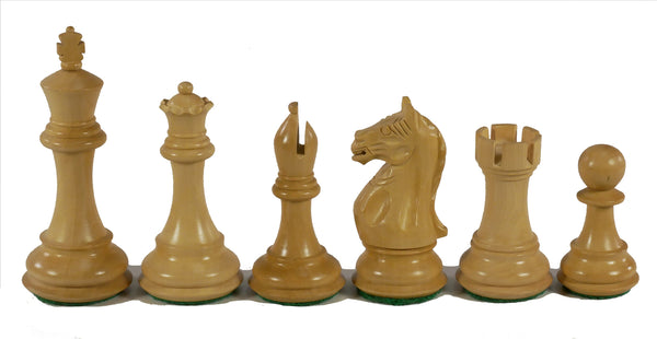 Chess Pieces - 4" Supreme Black/Boxwood Chessmen (Double Queens)