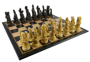 Chess Set - Movie Stars Resin Chess Pieces on Ebony & Birdseye Maple Veneer Board