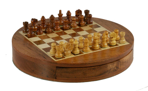 Chess Set - Round Drawer Magnetic Chess