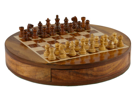 Chess Set - 9" Round Magnetic Chess Set