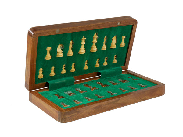 Chess Set - 10" Folding wood Magnetic Chess