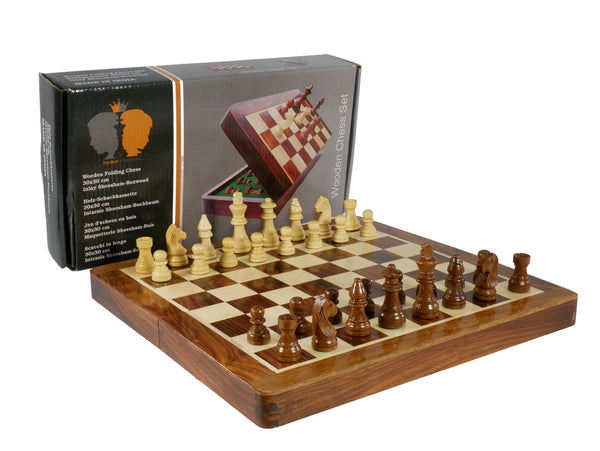 Chess Set - 12" Folding wood Magnetic Chess