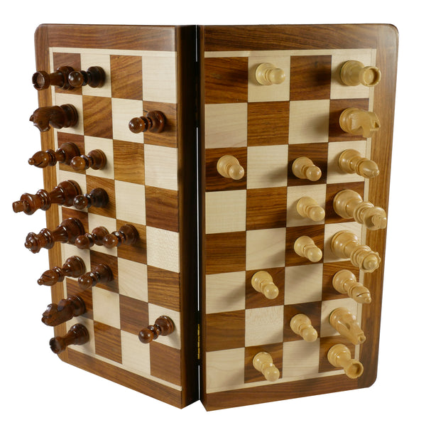 Chess Set - 14" Folding Wooden Magnetic Chess Set