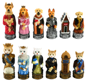 Chess Pieces - Cats & Dogs Resin Chess Pieces
