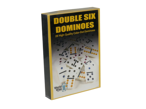 Dominoes - Double Six White Color Dot Dominoes in Color Box