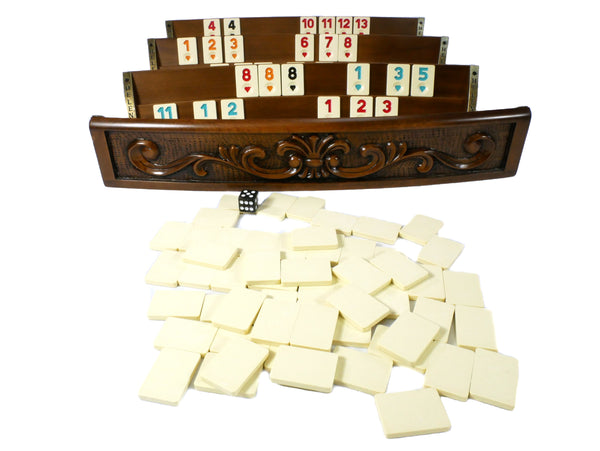 Rummy Set - Engraved Curved Rack Rummy Game Set