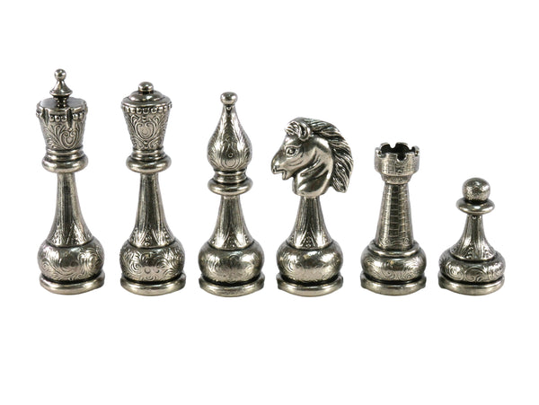 Chess Pieces - Large Staunton Style Metal Chess Pieces