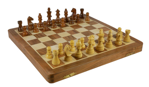 Chess Set - 14" Folding Wood Chess Set