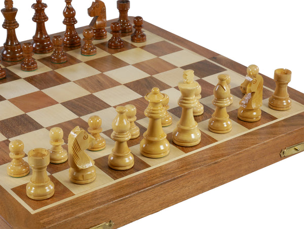 Chess Set - 14" Folding wood Magnetic Chess Set
