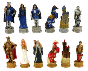 Chess Pieces - King Arthur Hand Painted Resin Chess Pieces