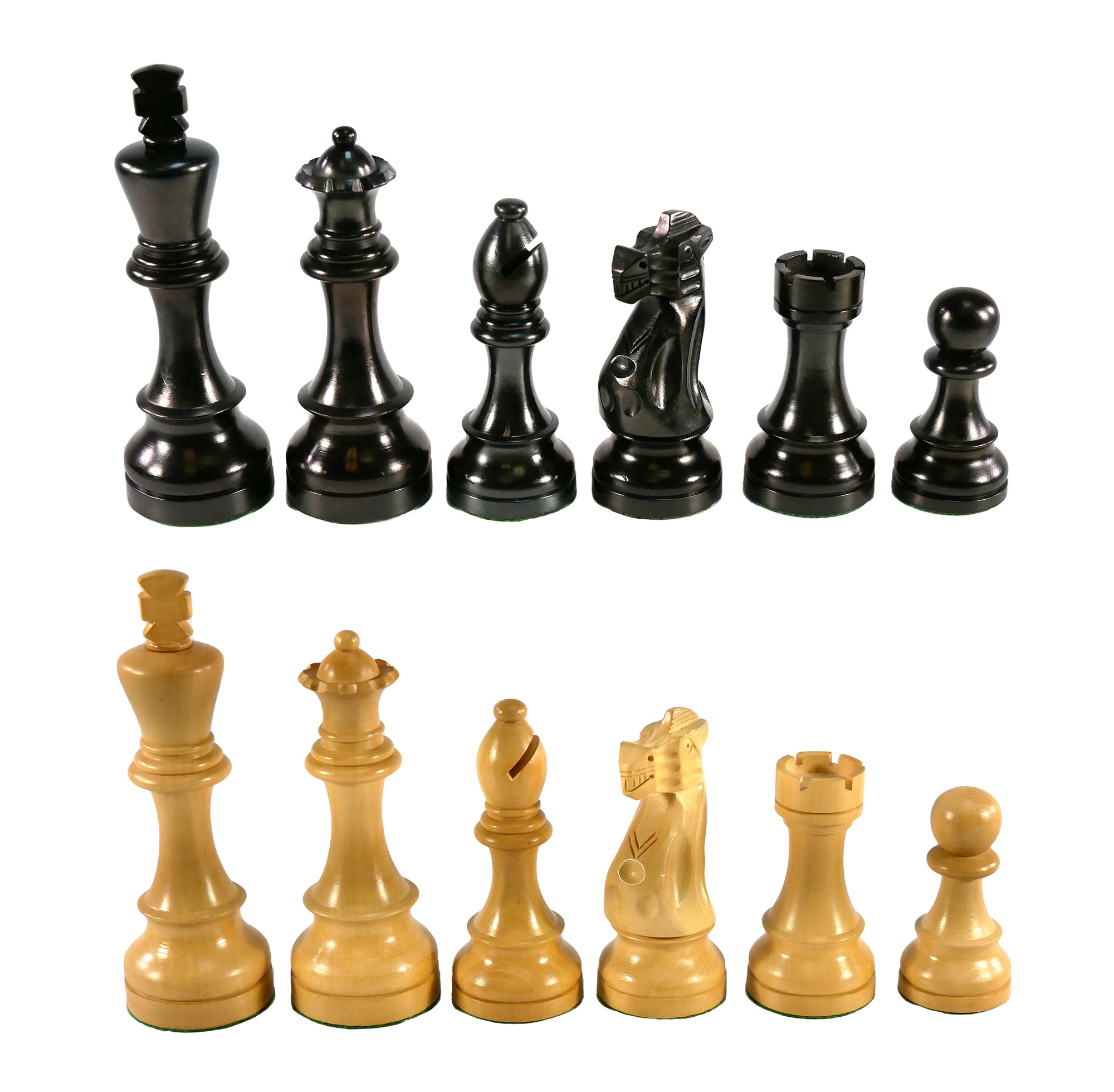 Chess Pieces - 6" Black & Boxwood Classic Jumbo Wood Triple Weighted Chessmen