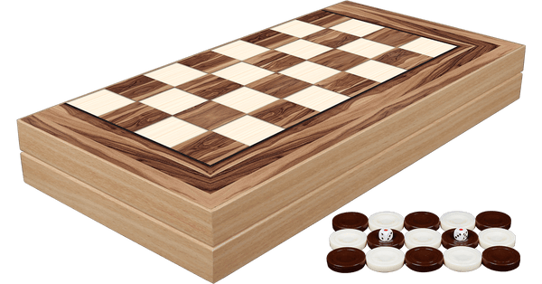 Backgammon - 19" American Walnut Decoupage Backgammon Set