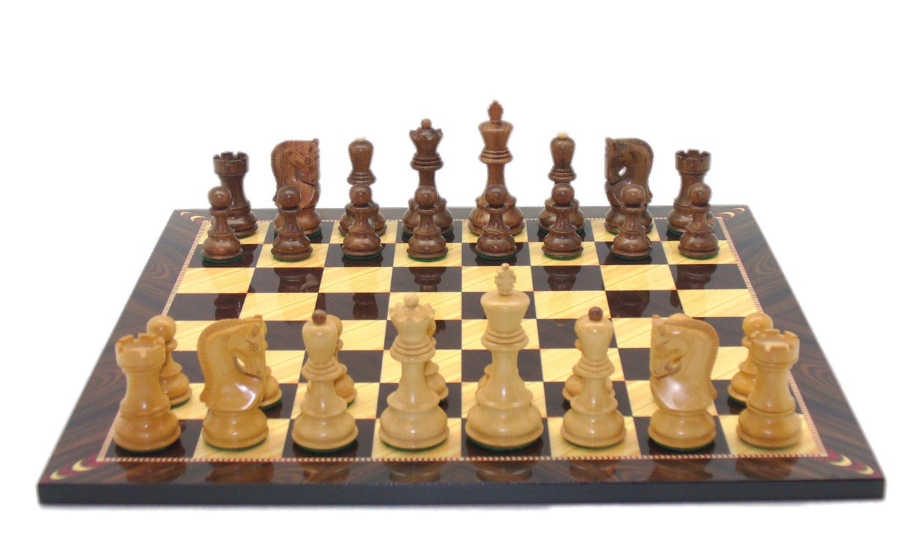 Chess Set - Kikkerwood Old Russian on a Elegance Decoupage Chess Board