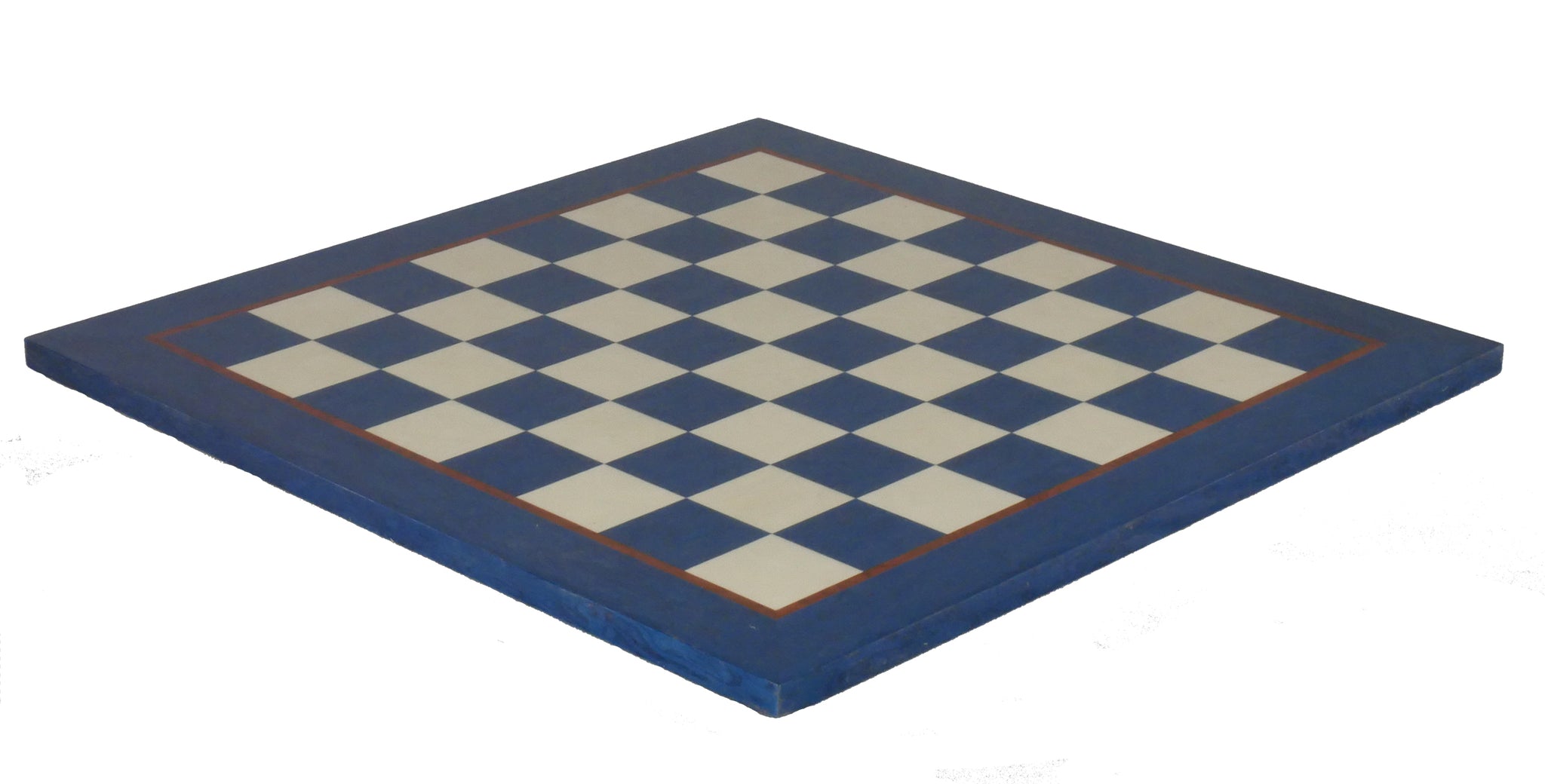 Chess Board - 17" Blue & Ivory Glossy Chess Board