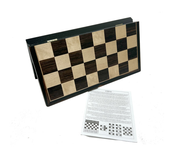 Chess Set - 15" Folding Wood Inlaid Chess Set, 3" King - 95937