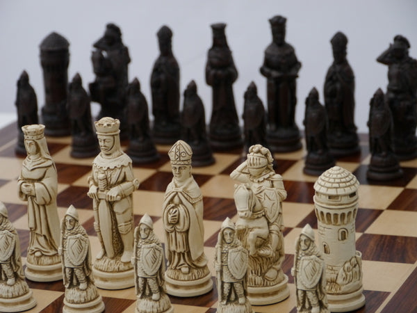Chess Pieces - Resin - Camelot Brown and Natural - 4.25"