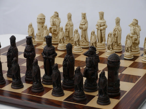 Chess Pieces - Resin - Camelot Brown and Natural - 4.25"