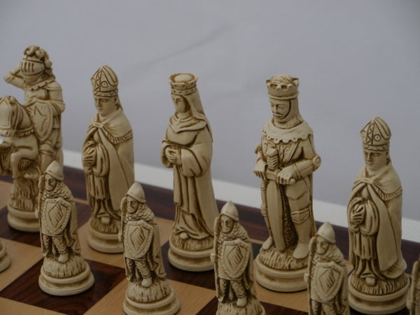 Chess Pieces - Resin - Camelot Brown and Natural - 4.25"