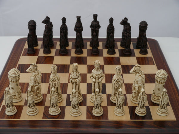 Chess Pieces - Resin - Camelot Brown and Natural - 4.25"