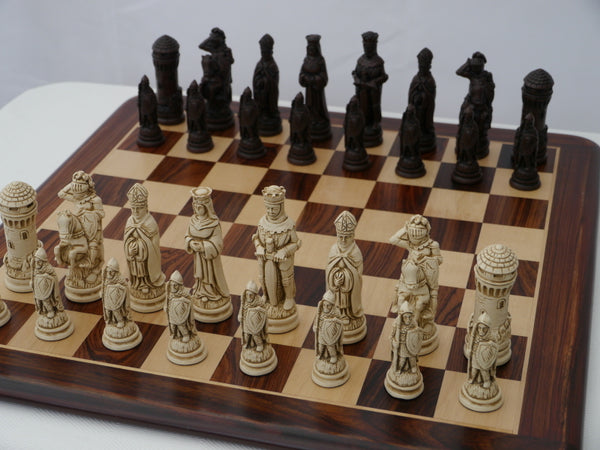 Chess Pieces - Resin - Camelot Brown and Natural - 4.25"