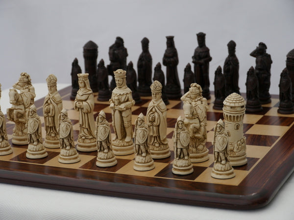 Chess Pieces - Resin - Camelot Brown and Natural - 4.25"