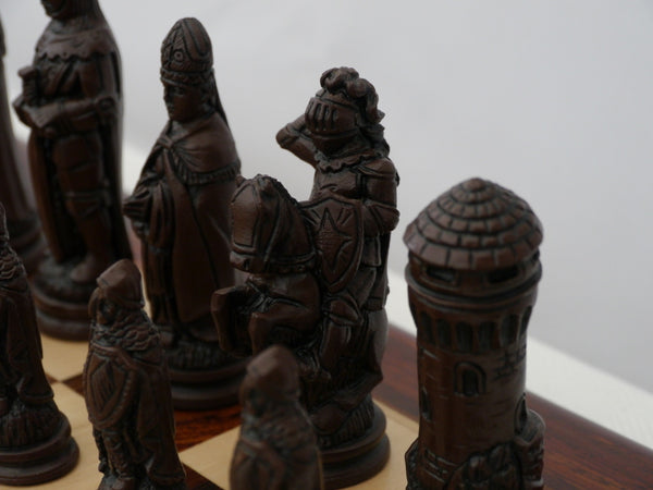 Chess Pieces - Resin - Camelot Brown and Natural - 4.25"
