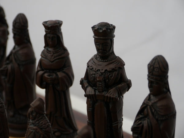 Chess Pieces - Resin - Camelot Brown and Natural - 4.25"
