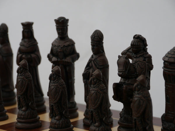 Chess Pieces - Resin - Camelot Brown and Natural - 4.25"