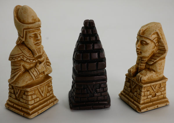 Chess Pieces - Resin - Egyptian Natural Stained - 3.75"