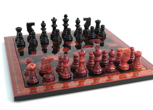 Chess Set - Alabaster in Wood Frame