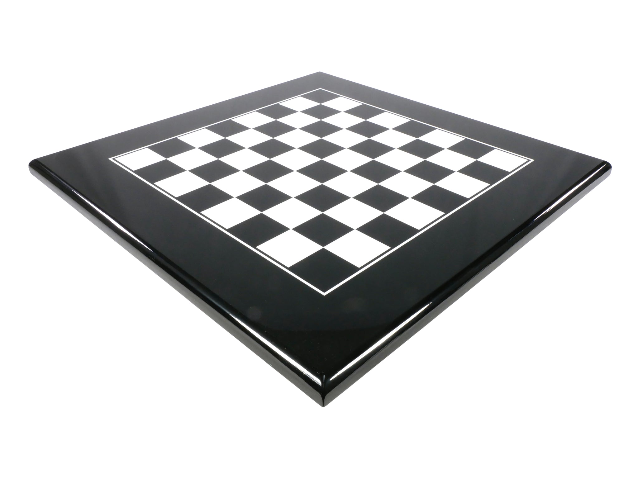 Chess Board - Black & White Lacquered Wooden Chess Board