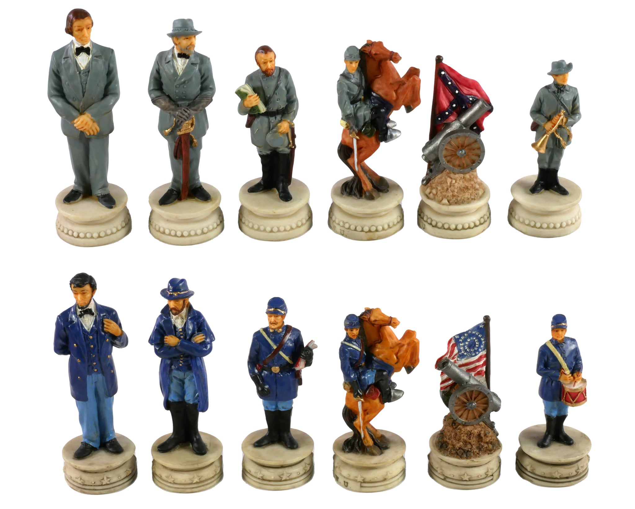 Chess Pieces - Resin - Civil War Generals Painted