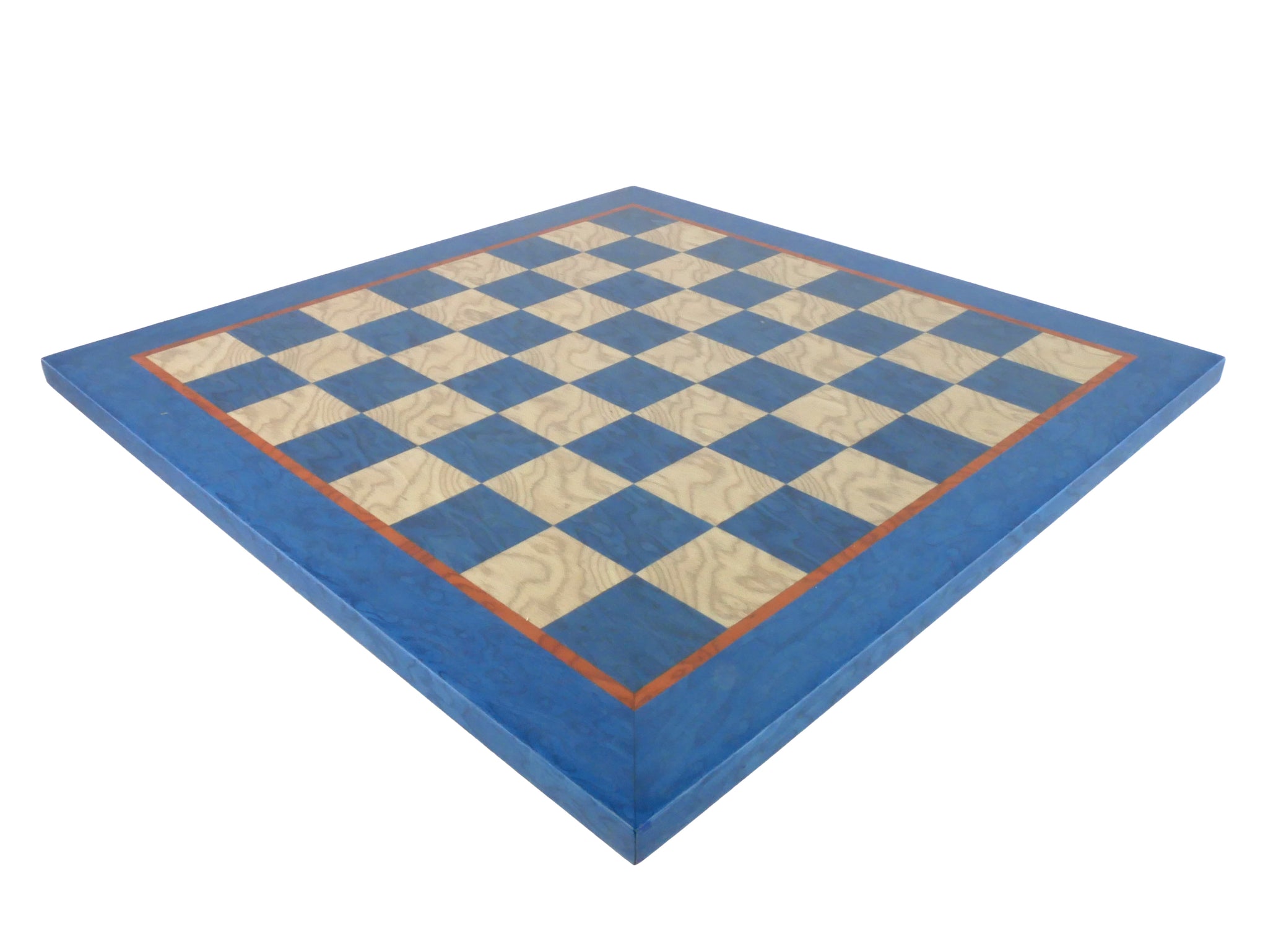 Chess Board - 15.5" Blue & Grey Veneer Chess Board