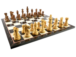 Chess Set - Sheesham French Men on Elegance Decoupage Board